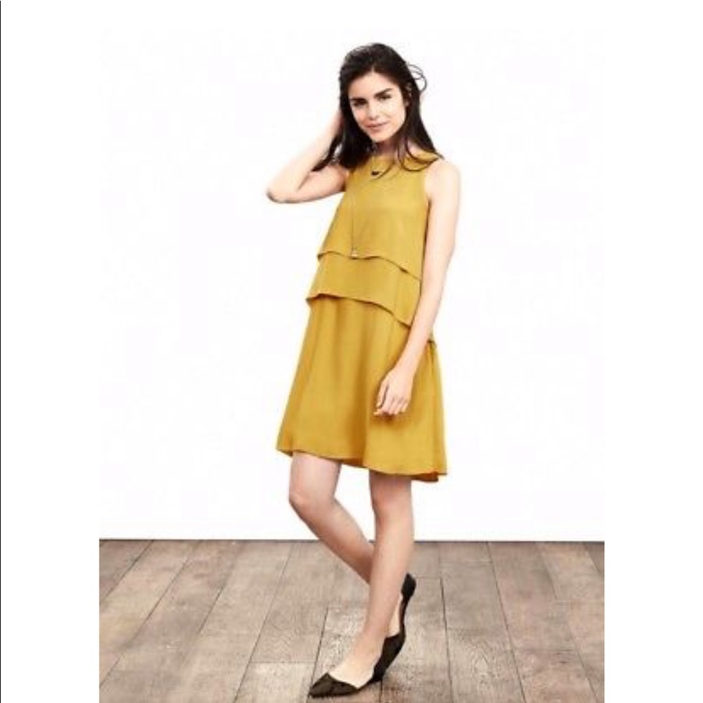 Banana republic mustard yellow dress